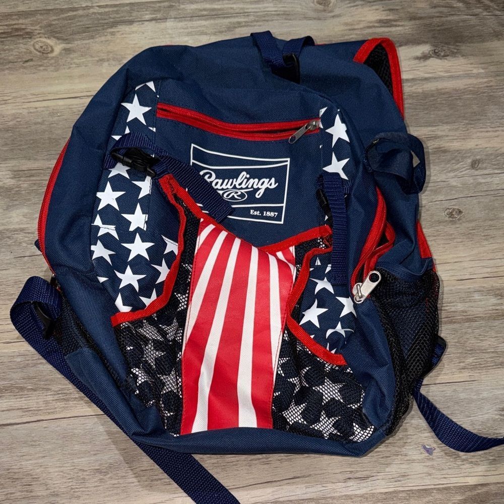 Rawlings Navy, Red & White Patriotic Backpack - Picture 1 of 3
